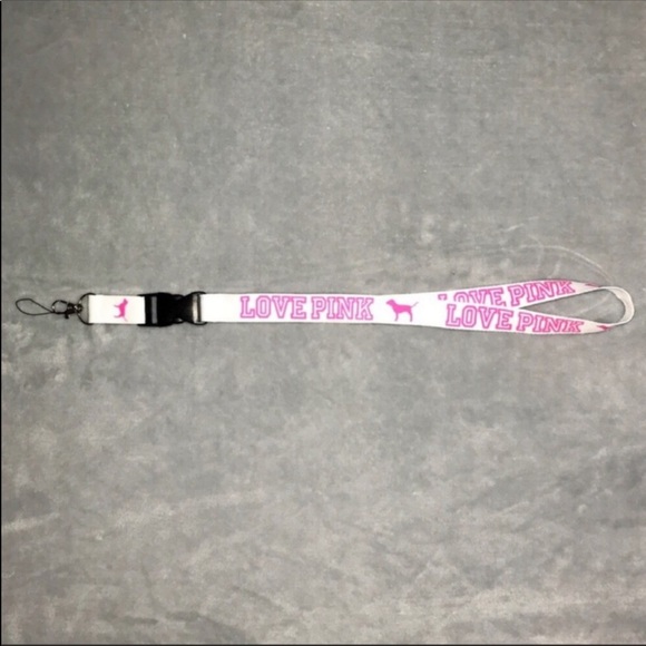 🔥SALE🔥VS PINK Lanyard- White with Pink Graphics - Picture 2 of 2